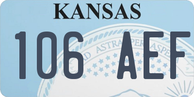 KS license plate 106AEF