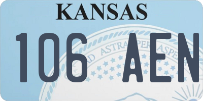 KS license plate 106AEN