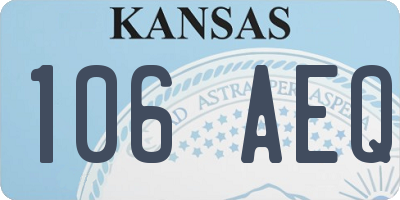 KS license plate 106AEQ