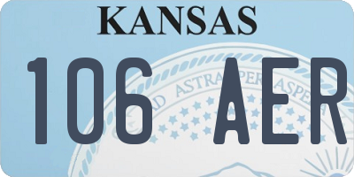 KS license plate 106AER
