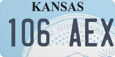 KS license plate 106AEX