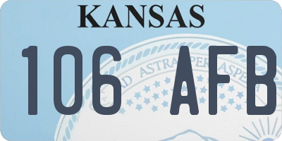KS license plate 106AFB