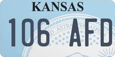 KS license plate 106AFD