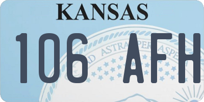 KS license plate 106AFH