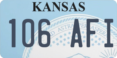 KS license plate 106AFI