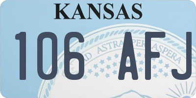 KS license plate 106AFJ