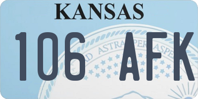 KS license plate 106AFK