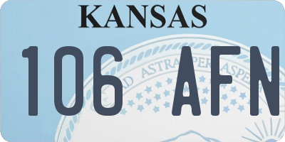 KS license plate 106AFN