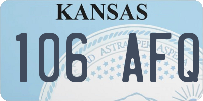 KS license plate 106AFQ