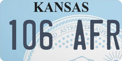 KS license plate 106AFR