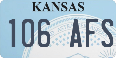 KS license plate 106AFS
