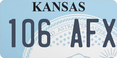 KS license plate 106AFX