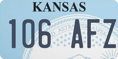 KS license plate 106AFZ