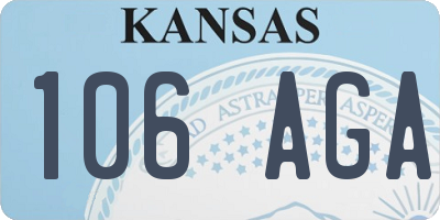 KS license plate 106AGA