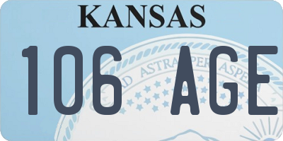KS license plate 106AGE