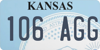 KS license plate 106AGG