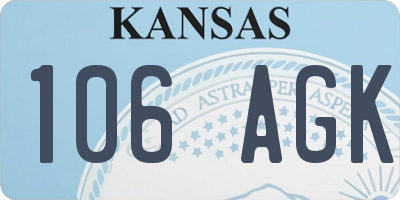 KS license plate 106AGK