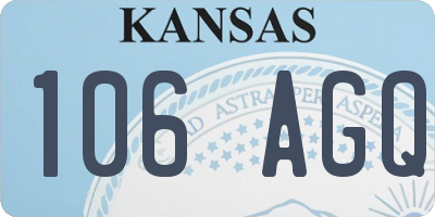 KS license plate 106AGQ