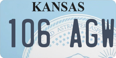 KS license plate 106AGW
