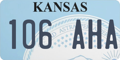 KS license plate 106AHA