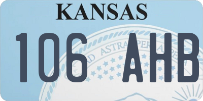 KS license plate 106AHB