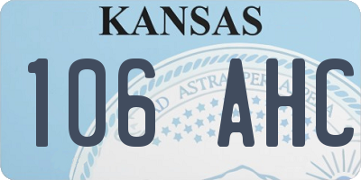 KS license plate 106AHC