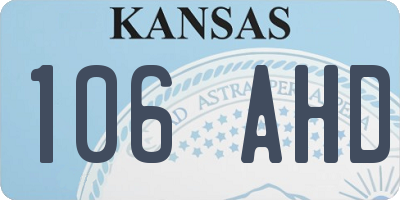 KS license plate 106AHD