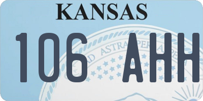 KS license plate 106AHH