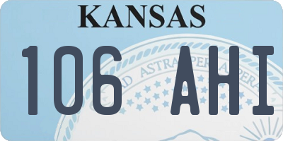 KS license plate 106AHI