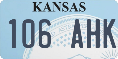 KS license plate 106AHK