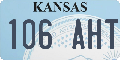 KS license plate 106AHT