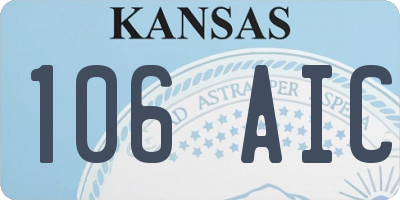 KS license plate 106AIC