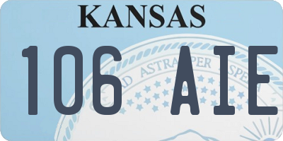 KS license plate 106AIE