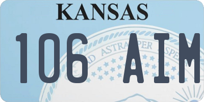 KS license plate 106AIM