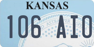 KS license plate 106AIO