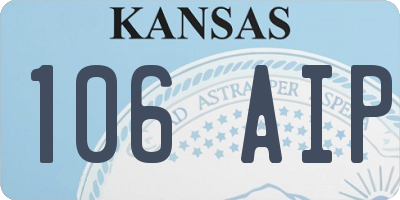 KS license plate 106AIP