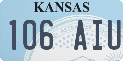 KS license plate 106AIU