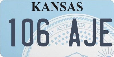 KS license plate 106AJE
