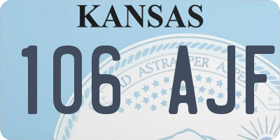 KS license plate 106AJF