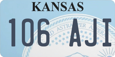 KS license plate 106AJI