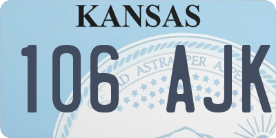 KS license plate 106AJK
