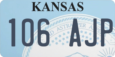 KS license plate 106AJP