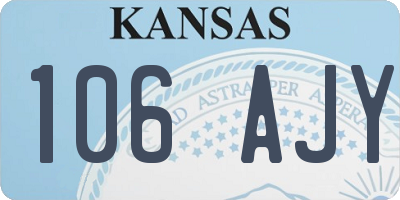 KS license plate 106AJY
