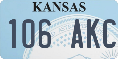 KS license plate 106AKC