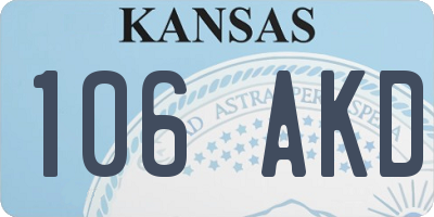 KS license plate 106AKD