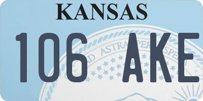 KS license plate 106AKE