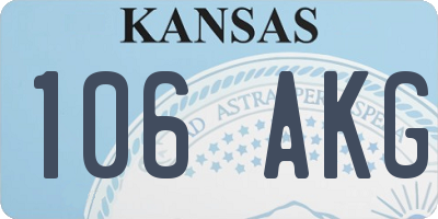 KS license plate 106AKG