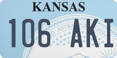 KS license plate 106AKI