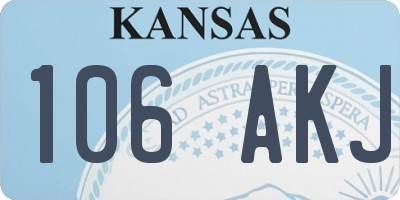 KS license plate 106AKJ