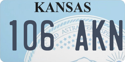 KS license plate 106AKN